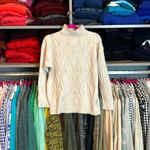 Yuna cream long sleeve mock neck sweater size S​